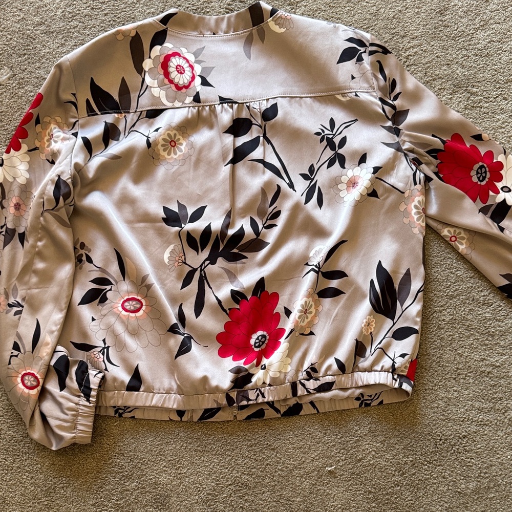 Loft Beige And Black Patterned Jacket - image 3